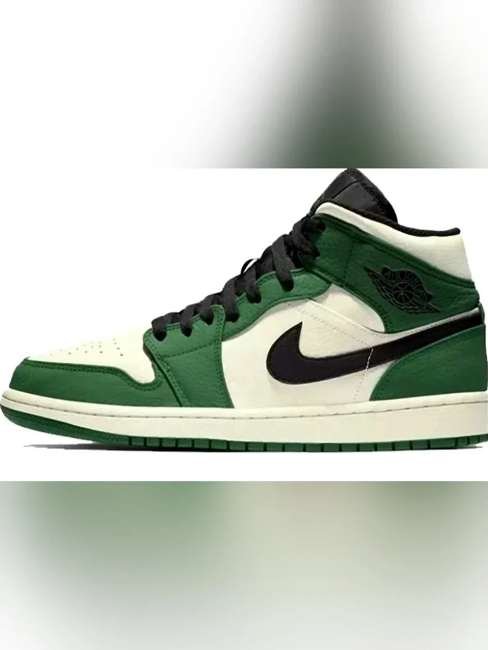 NEW Nike Air Jordan 1 Mid Pine Green / Sail Black 2018 Mens 9.5 852542-301